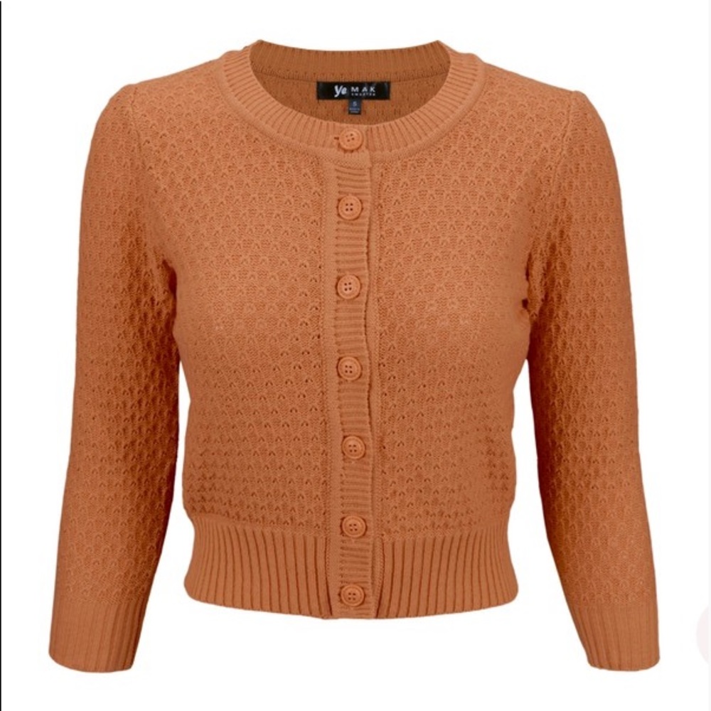 Vintage inspired cardigan in Dusty Orange